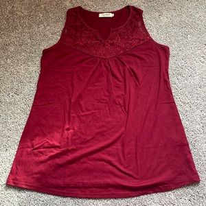 Ladies tank, burgundy